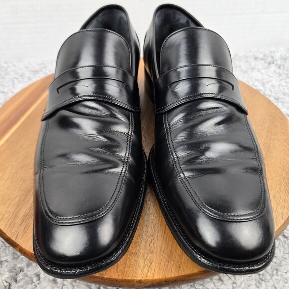 VTG Salvatore Ferragamo Mens 8.5EE Black Leather Casual Office Penny Loafer main image 15